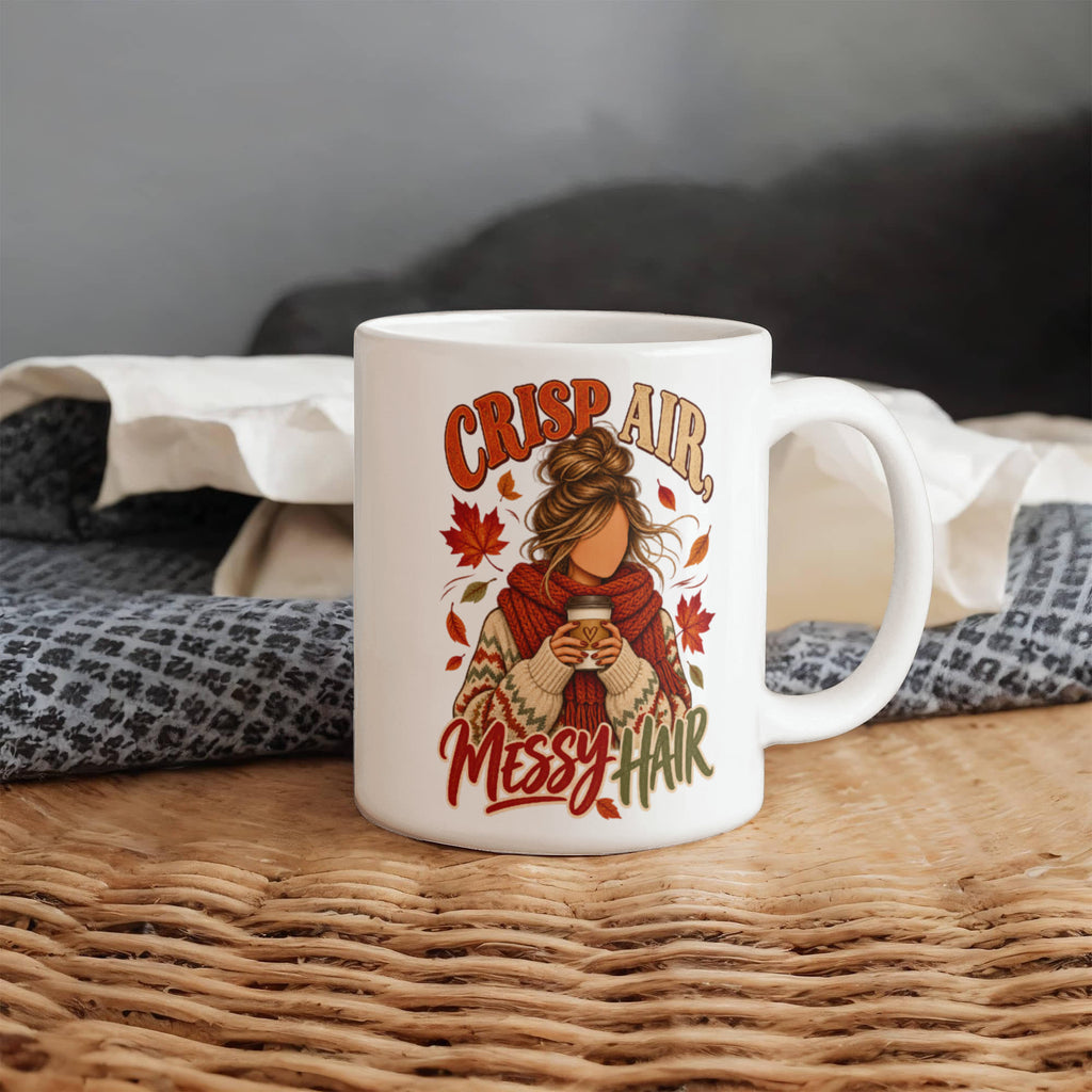 Crisp Air, Messy Hair Mug 11 oz or 15 oz