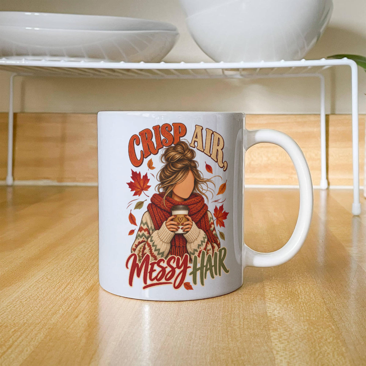 Crisp Air, Messy Hair Mug 11 oz or 15 oz