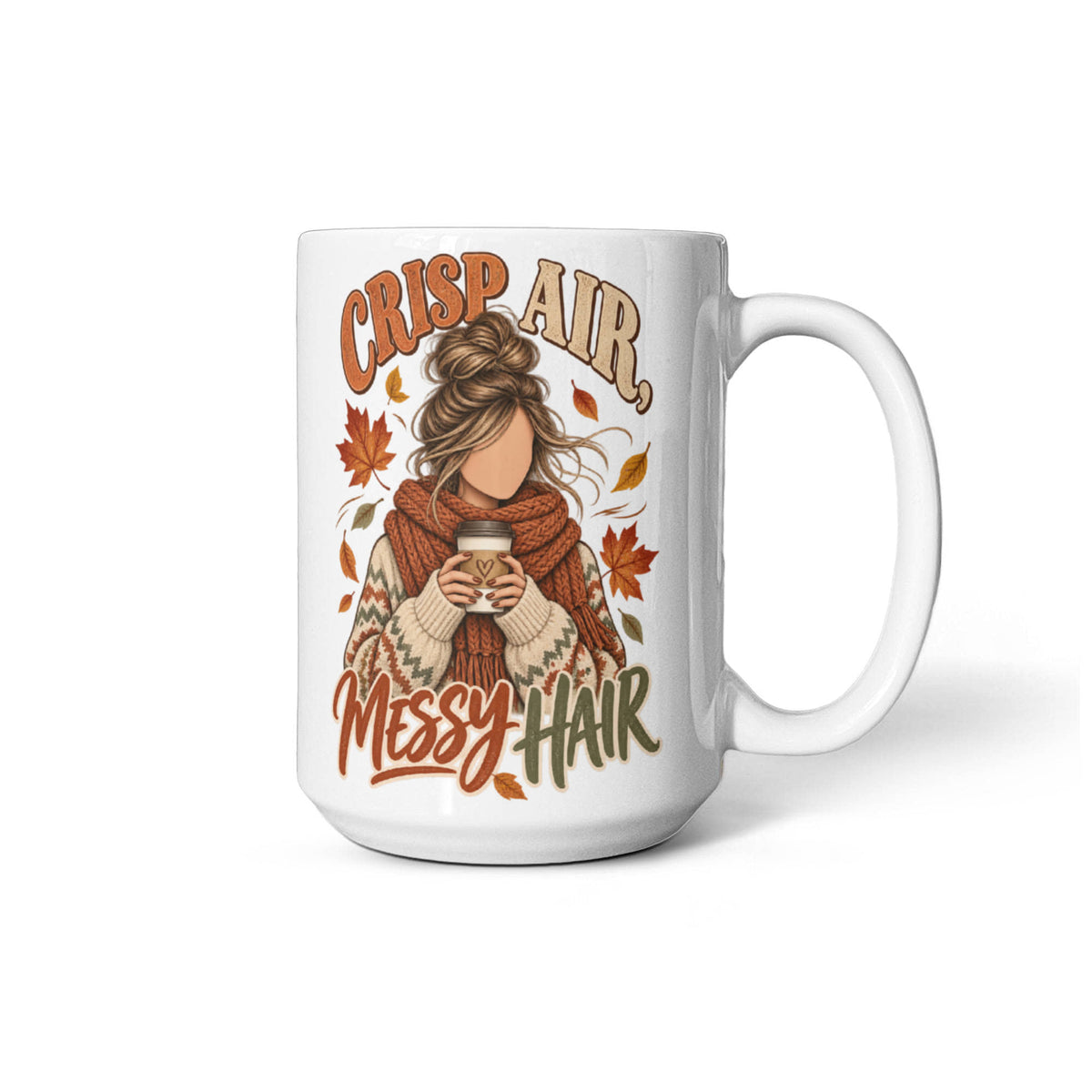 Crisp Air, Messy Hair Mug 11 oz or 15 oz