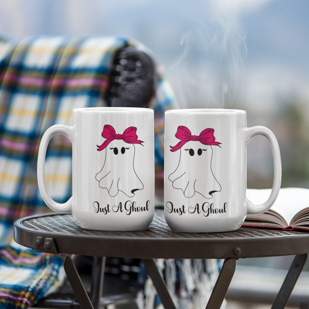 Just a Ghoul Mug, Cute Halloween Ghost Coffee Cup, Gift for Her