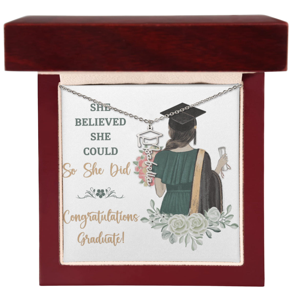 Congratulations Graduate Name Necklace