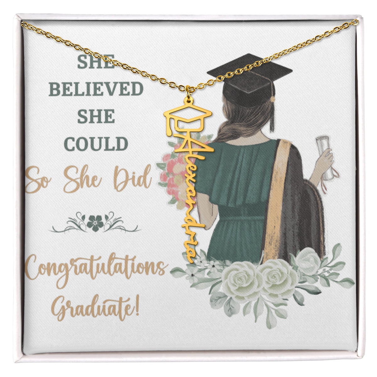 Congratulations Graduate Name Necklace