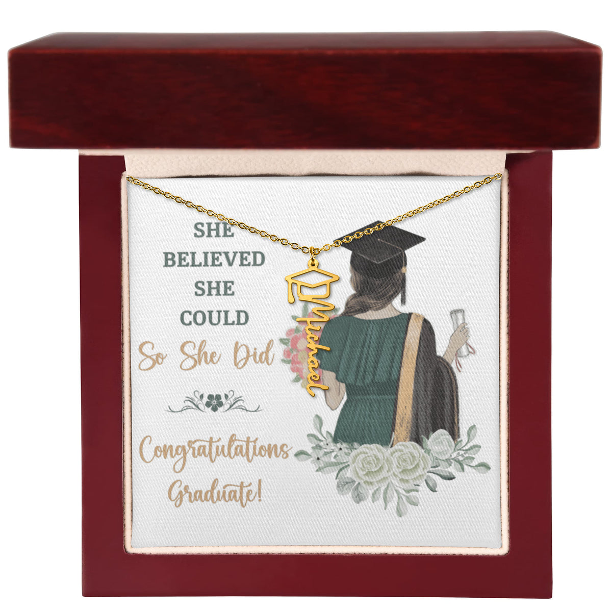 Congratulations Graduate Name Necklace