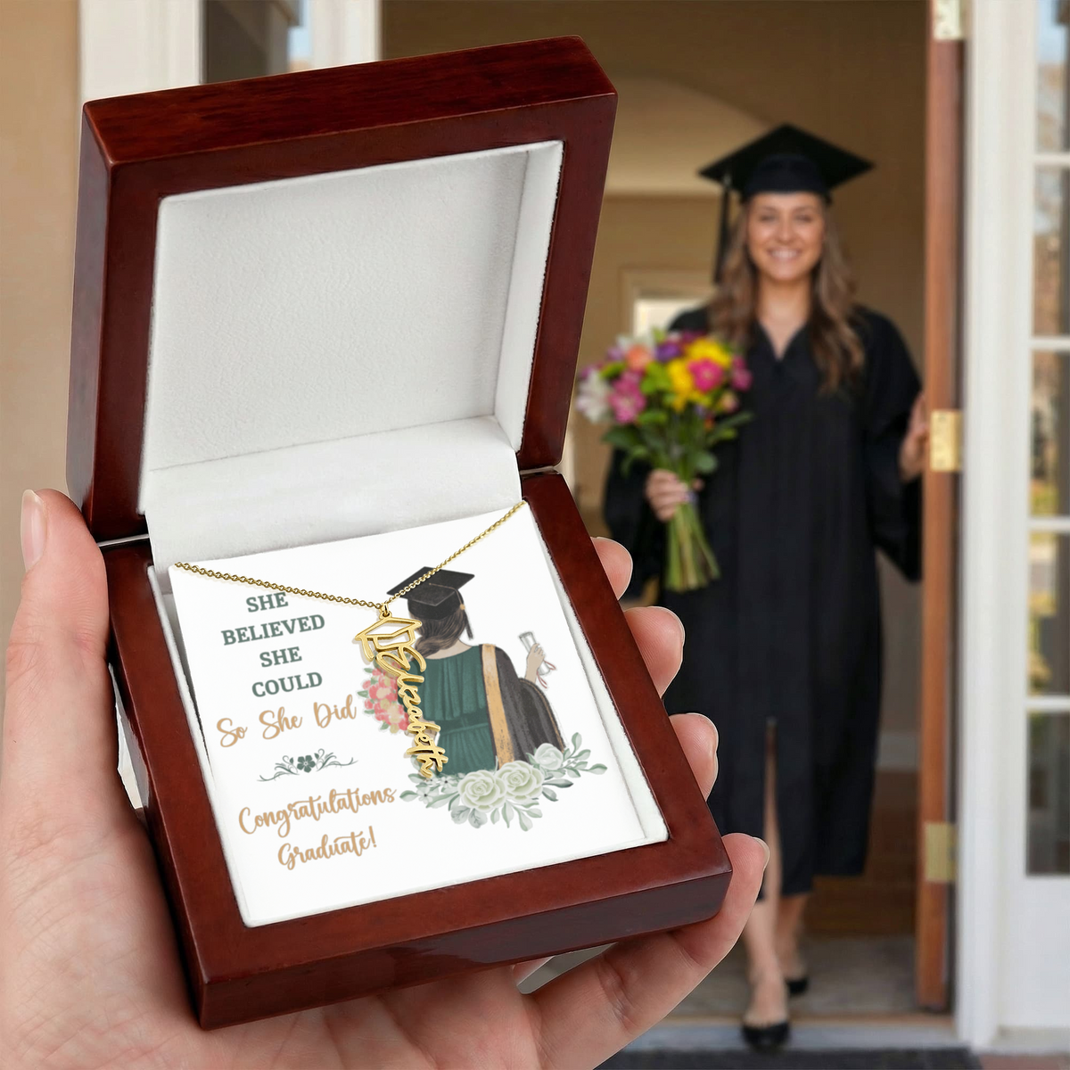 Congratulations Graduate Name Necklace