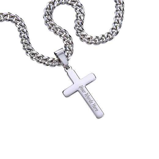 To My Son Personalized Cross Necklace, Meaningful Gift from Mom