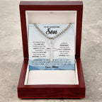 To My Son Personalized Cross Necklace, Meaningful Gift from Mom